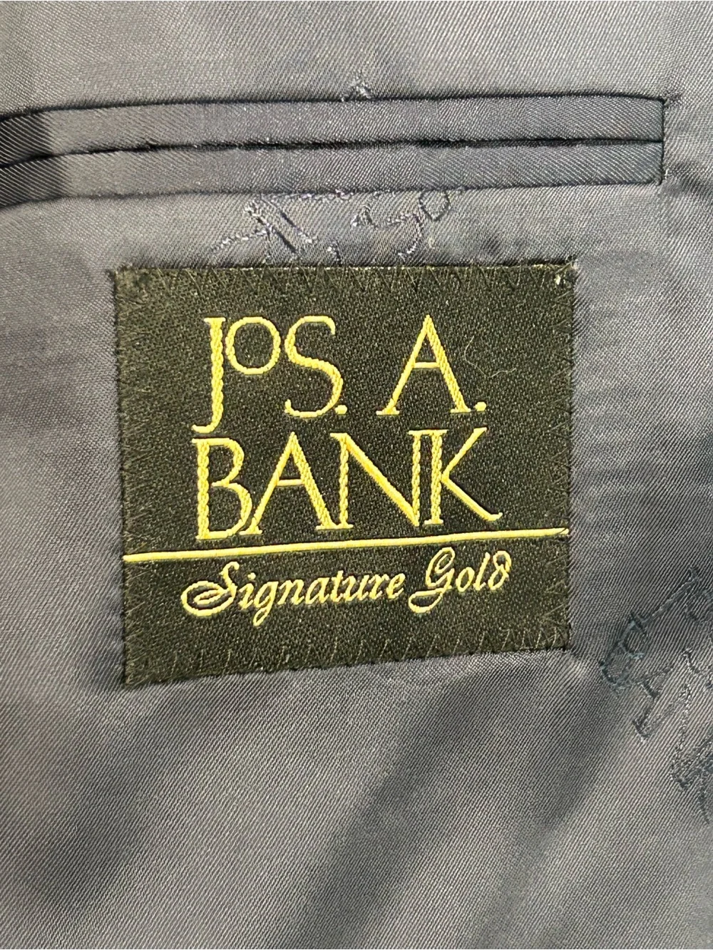Jos. A. Bank Signature Gold Men's Gray Pinstripe Two-Piece Suit Jacket 42S 34/28